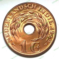 Koleksi Uang koin Kuno Cent Bolong Ned Indie 1 Cent Tahun 1942 P Gress