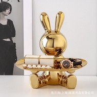 DT59-338 Golden Rabbit Holding A Gold Tray [5] J3-2