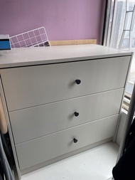 ikea gursken淺米黃色三層抽屜櫃