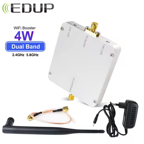EDUP 4W WiFi Signal Booster 5.8GHz 2.4GHz WiFi Repeater Wireless Router WiFi Signal Booster Long Ran