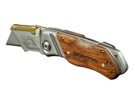 WORKPRO Steel + Wood Handle Folding Utility Survival Cutter