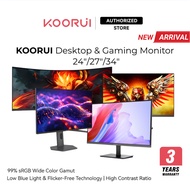 Gaming Monitor 24” / 27” / 34” | 144Hz–200Hz | 1ms | IPS/VA | KOORUI | Work & Play Display