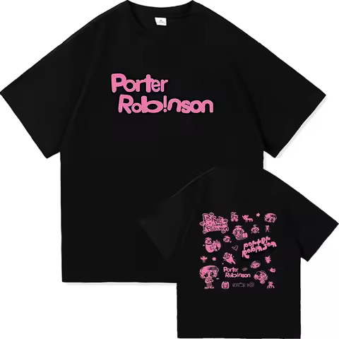 Porter Robinson Smile World Tour 2024-2025 TShirt Men women Clothing Harajuku Tops Unisex High Quali
