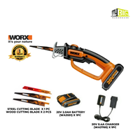 WORX WG-894E LI-ION HANDY SAW (20V 152MM BLADE LENGTH 1 X 2.0AH BATTERY 1 X 0.4A CHARGER)