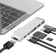 สองพอร์ตยูเอสบี C ถึง 4K หัวแปลงสัญญาณ HDMI Thunderbolt 3 Dual USB 3.1 For Macbook Pro 13 inch 2020 2019 2018 A2289 A2251 Air 12 13 ข้อมูลประเภท-C HUB TF SD PD อะแดปเตอร์สำหรับ a12159 A1706 A1708 A1989 A1990 A1707A1932 A1254)