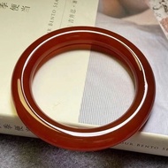 [Natural Jade] Fat Round Bar Agate Red Bracelet Round Bar Agate Bracelet Flat Bar Agate Bracelet