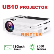 NEWEST UB10 Mini Projector UB10 Portable 3D LED Projector 2000Lumens TV Home Theater LCD Video USB VGA Support 1080P HD Beamer