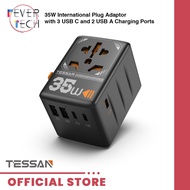 TESSAN 35W International Travel Plug Adapter with 3 USB-C &amp; 2 USB-A Ports - Universal Charger, Lightweight &amp; Portable