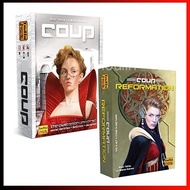 Coup  (The Dystopian Universe) and Coup Reformation (An Expansion) Board Game Cards Game in English