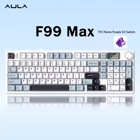 AULA F99 MAX Wireless Mechanical Gaming Keyboard Custom Software & 8000mAh Battery 96% ANSI Layout G