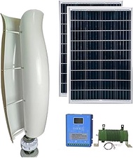 5KW Wind Turbine Generator Kit 12v 24v 48v Vertical Axis Wind Turbine Set With 2pcs 100W Photovoltai