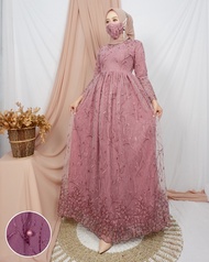 TERMURAH!!! PROMO COD GAMIS TILLE / Gamis brokat / Baju Muslim Wanita Terbaru 2020 / Gamis Modern