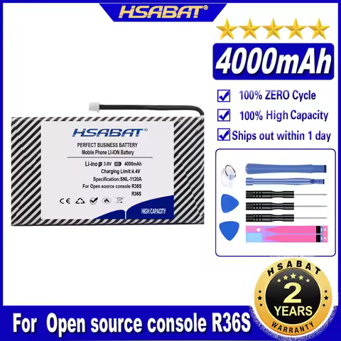 HSABAT R36S 4000mAh Battery for Open source console R36S Game machine Batteries