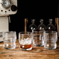 Short striped patterned glass/cup, coffee cup, ice cream cup, smoothie, coffee, cocktail cup