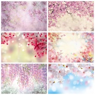 Pink Spring Flowers Light Bokeh Love Newborn Portrait Scene Photography Background Photo Backdrop Ph