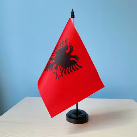 14x21cm Office Desk Albania Flag National Albania Country Banner