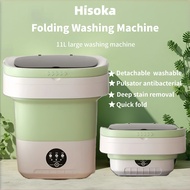 Hisoka 12L Folding Washing Machine 2in 1 Mini Washing Machine With Drain Basket Portable Washing Mac