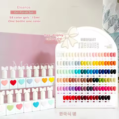 Eleanuos 58 Colors Sansu Korean TPO Free Gel Polish Set UV Gel Nail Polish Varnish For Nail Salon Ma