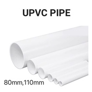 4Feet/4KakiX( 80mm,110mm )UPVC pipe White / Pipe Air UPVC Putih