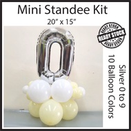 Silver Pastel Mini Balloon Standee Kit 16" Foil Number Balloon Gold Silver Marquee Centrepiece Latex