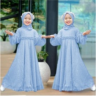 Children's Gamis Muslim Clothes for Adult Women Badanat Motif Dress for Muslim Girls Ages 4-15 Years