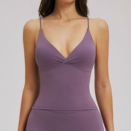 Cat House Brushed Deep V Vest - Stylish for Yoga & Running