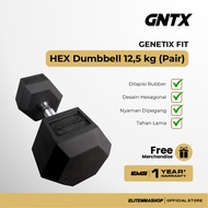 GENETIX FIT HEX Dumbbell 12.5KG (Pair) Fitness Dumbbell, Hexagonal Dumbbell Set, Barbell Set, Gym Du