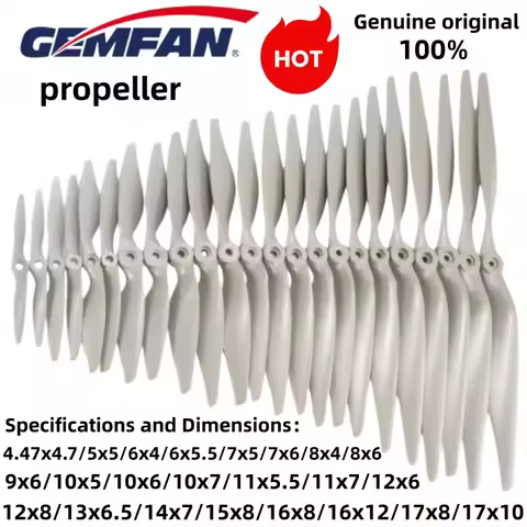 GEMFAN RC Airplane Propeller 4.47x4.7/5x5/6x4/6x5.5/7x5/7x6/8x4/9x6 to 17x10 High Efficiency Propell