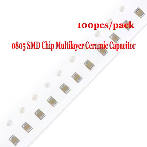 100pcs 0805 SMD Chip Multilayer Ceramic Capacitor 1pF 10pF 22pF 47pF 100pF 220pF 1nF 10nF 100nF 0.1u