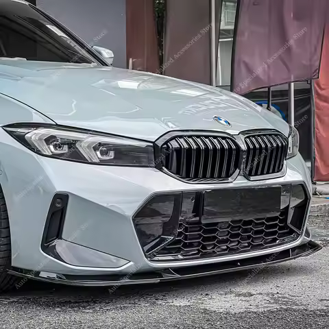For BMW G20 G21 Lci M Sport Gloss Black 3D Style Front Bumper Lip Spoiler Diffuser Splitter 330i 330