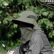 戰術夏季釣魚專用帽子男戶外防曬遮陽面罩漁夫帽抗uv遮陽帽