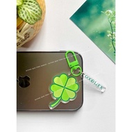 Four-leaf clover keychain with lucky tag, anniversary keychain, lucky keychain, mica keychain, beaut