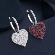 APM colorful love series silver heart shaped asymmetric Earrings square Love Earrings necklace