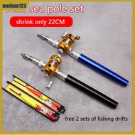 FNC Portable Telescopic Fishing Pen Aluminum Alloy Mini Pocket Pen Shape Travel Ice Fly Fishing Rod Pole Fishing Reel