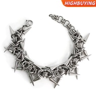 HIGHBUYING Punk Grunge Ro Rivet Bracelet Cool Niche Bracelet Goth Charm Jewelry Hip Hop Accessories