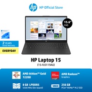 [ผ่อน0%] HP Laptop 15-fc0119AU AMD Athlon™ Gold 7220U - 8GB - 256GB - Win11 Home - 2Yrs Onsite โน๊ตบุ๊ค Notebook