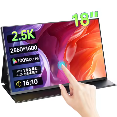 18 Inch 2.5K 155Hz Touchscreen Portable Monitor 100%DCI-P3 HDR 1MS FreeSync IPS Screen Gaming Displa