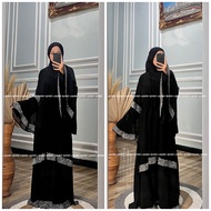 Abaya Haruna - Abaya Swaroski - Gamis Hitam - Abaya Arab - Gamis Turkey - Dress Hitam