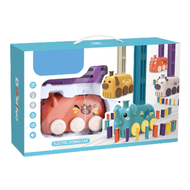 Đồ chơi xe xếp Domino tự động đồ chơi thả domino có đèn nhạc vui nhộn siêu giải trí cho bé