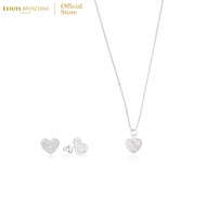 [Giftset] Louis Montini (Jewelry) ชุดกิฟท์เซต Sterling Silver 925 ต่างหูเงินแท้ สร้อยคอเงินแท้ รูปหัวใจ LJ-GS001