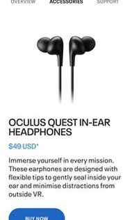 Oculus Quest in-ear headphones