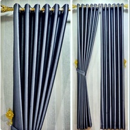 Minimalist plain blackout curtains with 9 waves