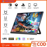 HGFRTEE 16 Inch Portable Monitor, 2.5K UHD 100% SRGB, 165HZ Ultra High Refresh Rate Gaming Portable 