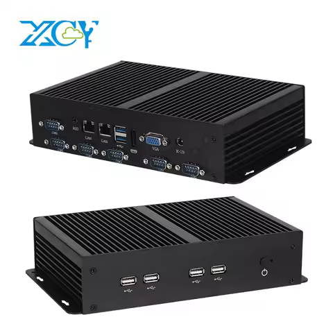Fanless Industrial Mini PC i7-7500U 6x COM RS232/485 TTL 2xLAN 6xUSB HDMI VGA LVDS WiFi 4G LTE SIM 1