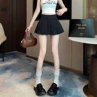 White Pleated Skirt For Women Summer 2024 New Hot Girl Miniskirt Small High Waist A Line Suit Skirt