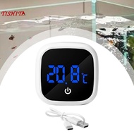 [tishita] Aquarium Thermometer Celsius/ Fahrenheit USB Rechargeable Touch Screen Fish Tank Accessory