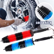 Multifunction Wheel Wash Brush Car Truck Motor Engine Grille Wheel Wash Brush Tire Rim Cleaning Tool 17Inch Long Easy Reach