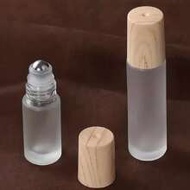 Refillable Frosted Glass Vial, Essential Oil Bottle, Roller Bottle With Stainless Steel Ball, Wood G
