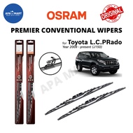 Genuine Osram Premier Conventional U Hook Wiper Set for Toyota Land Cruiser Prado J150 (Year 2009-Pr