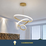 Modern Minimalist Slim 3 Tier Gold / Coffee Chandelier / Pendant Light / Slim Hanging Light For Dini